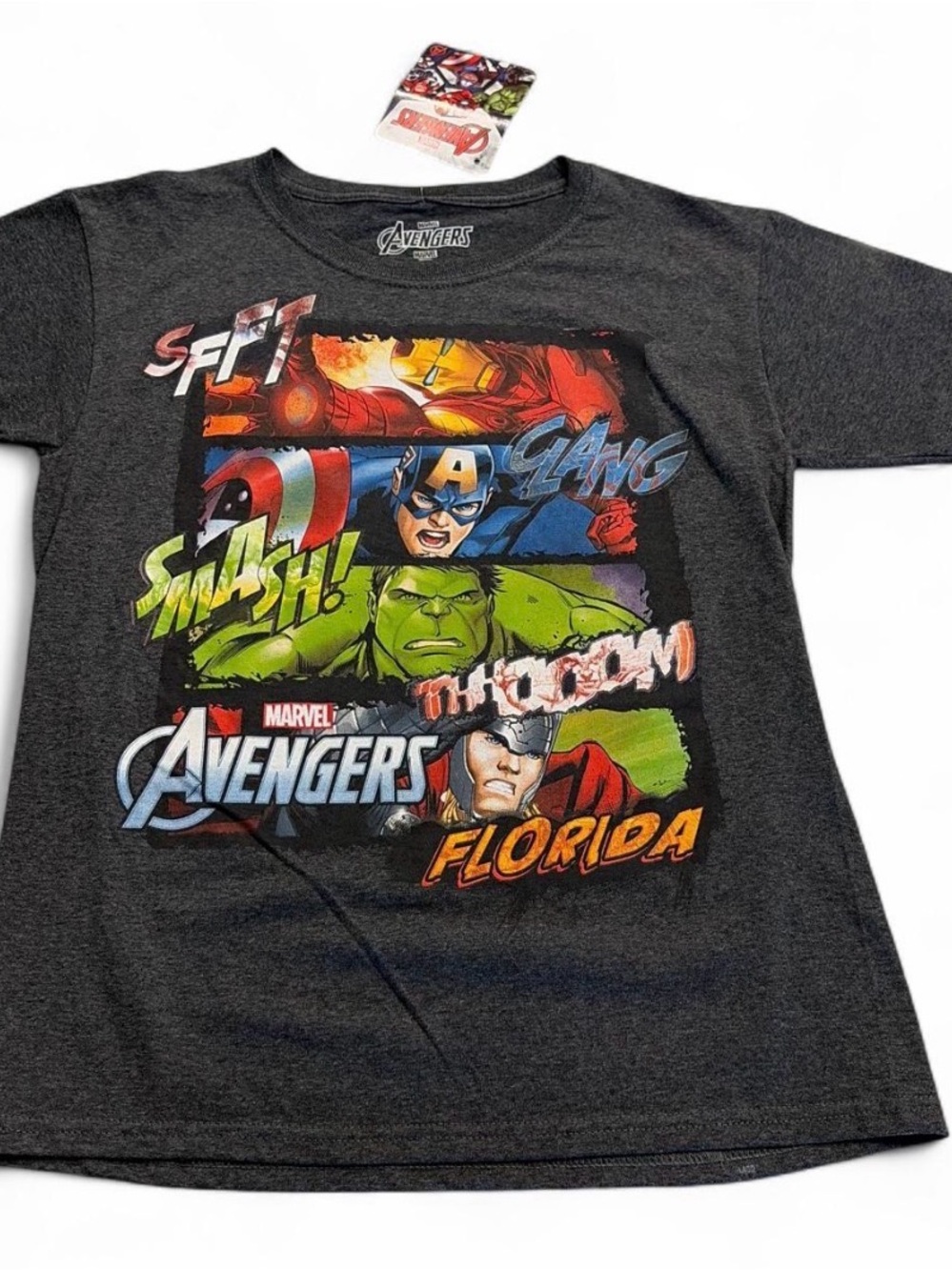 NWT Marvel Avengers Graphic Tee - Dark Gray with Print Sz M (8) NWT